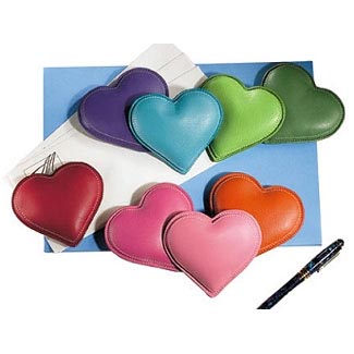 Leather Heart Shaped Paperweight